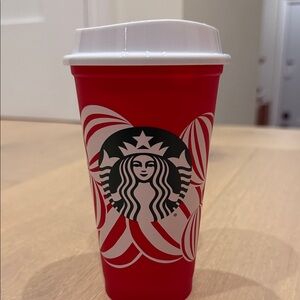 NEW- Starbucks Red and White Holiday Cup